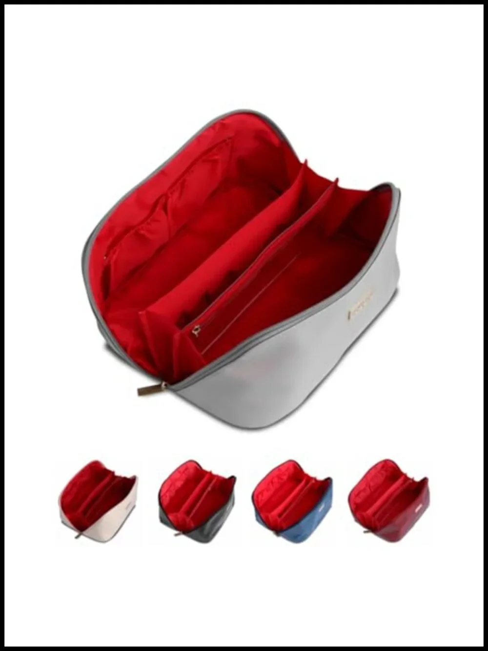 NAORI Travel Makeup Bag for Women - Large Luxury Cosmetic Organizer with Handle